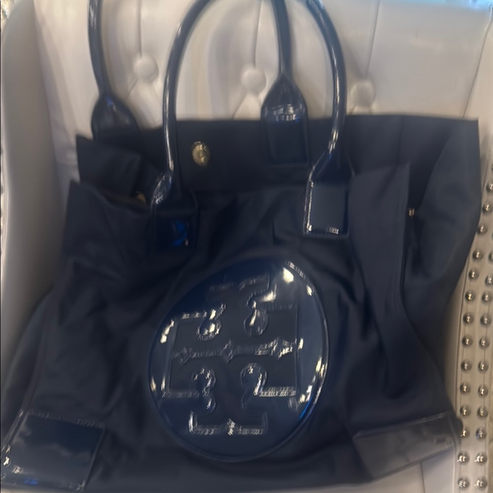 Navy Blue Tote Bag Tory Burch